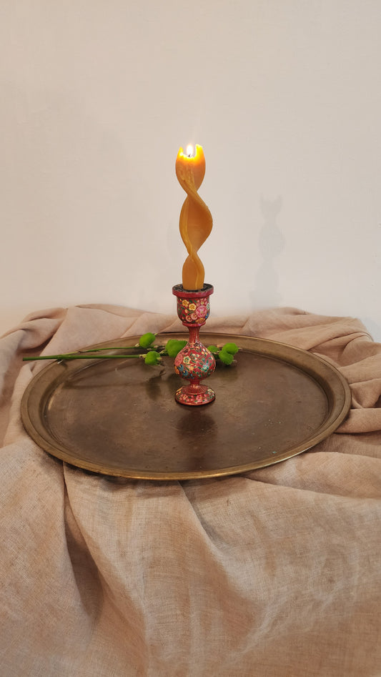 Painted Red Candleholder