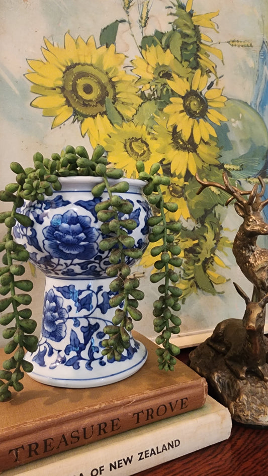 Blue and White Planter