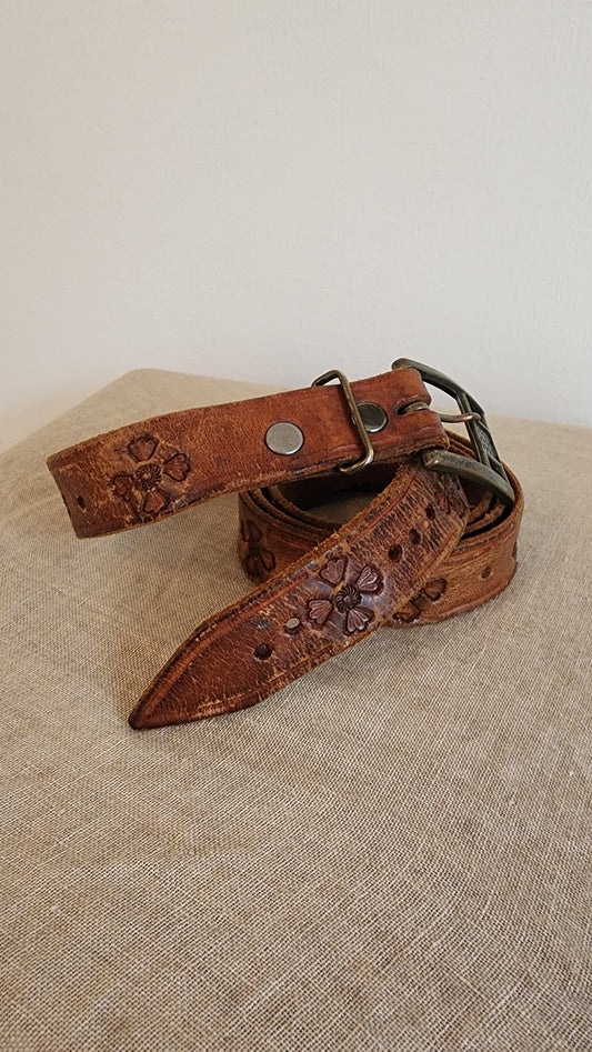Tooled Leather Belt