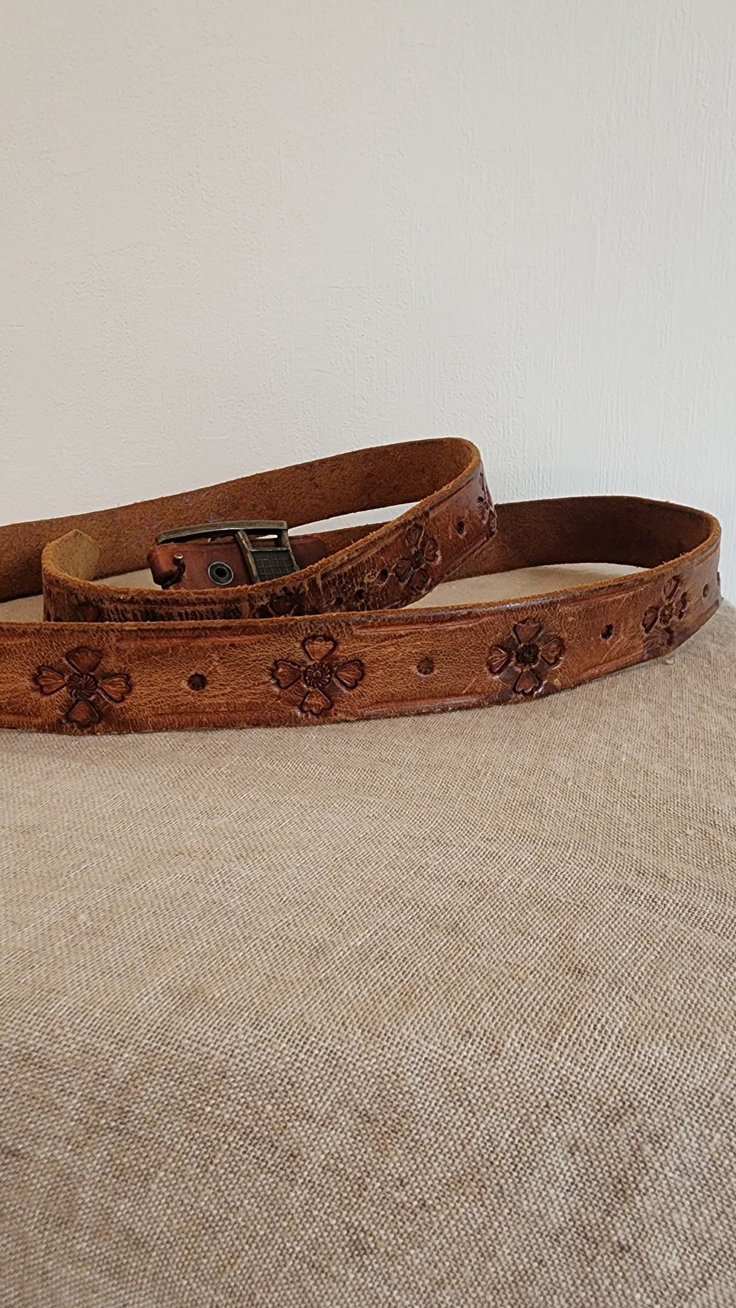 Tooled Leather Belt