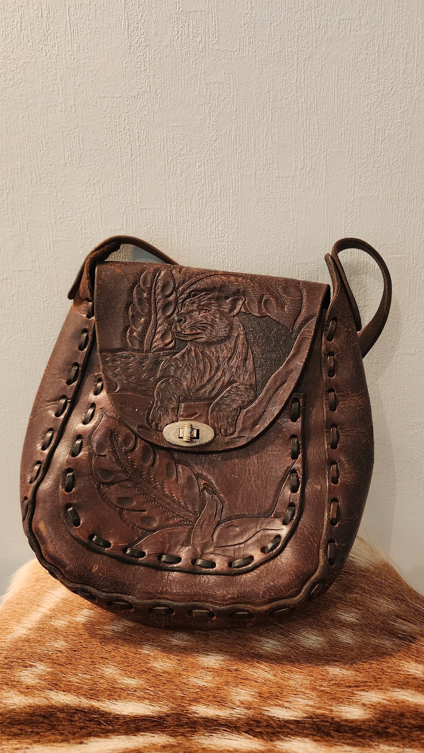 Vintage Tooled Leather Bag