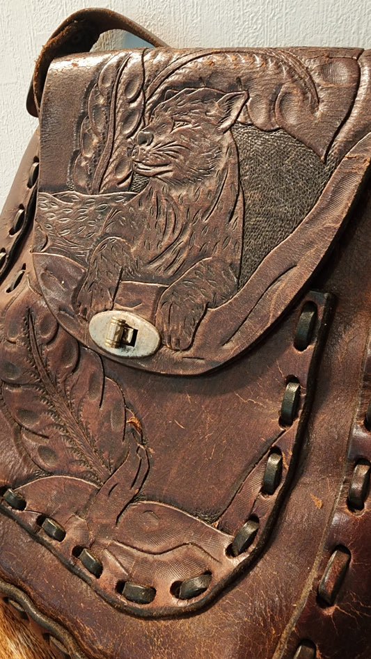 Vintage Tooled Leather Bag