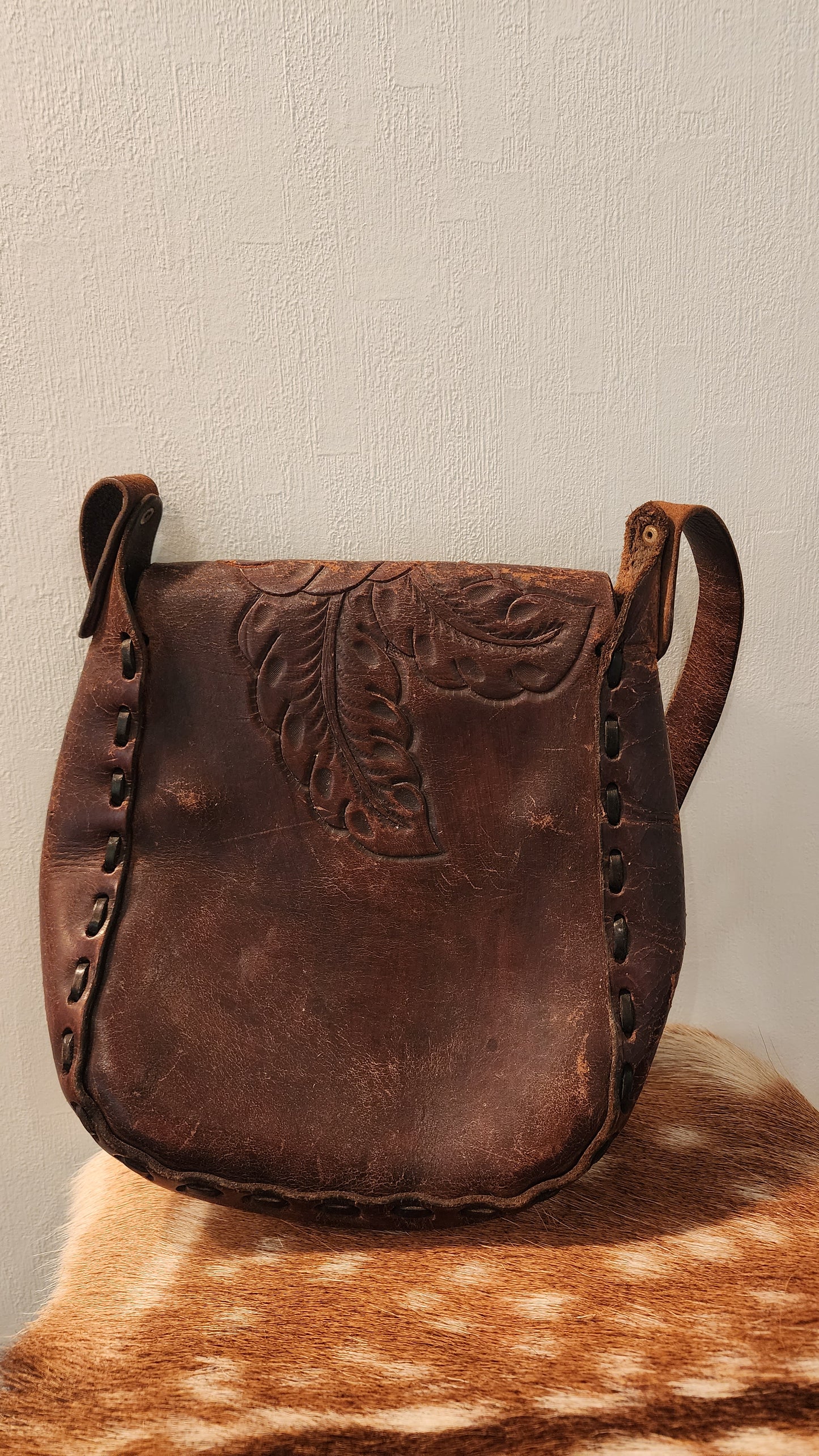 Vintage Tooled Leather Bag