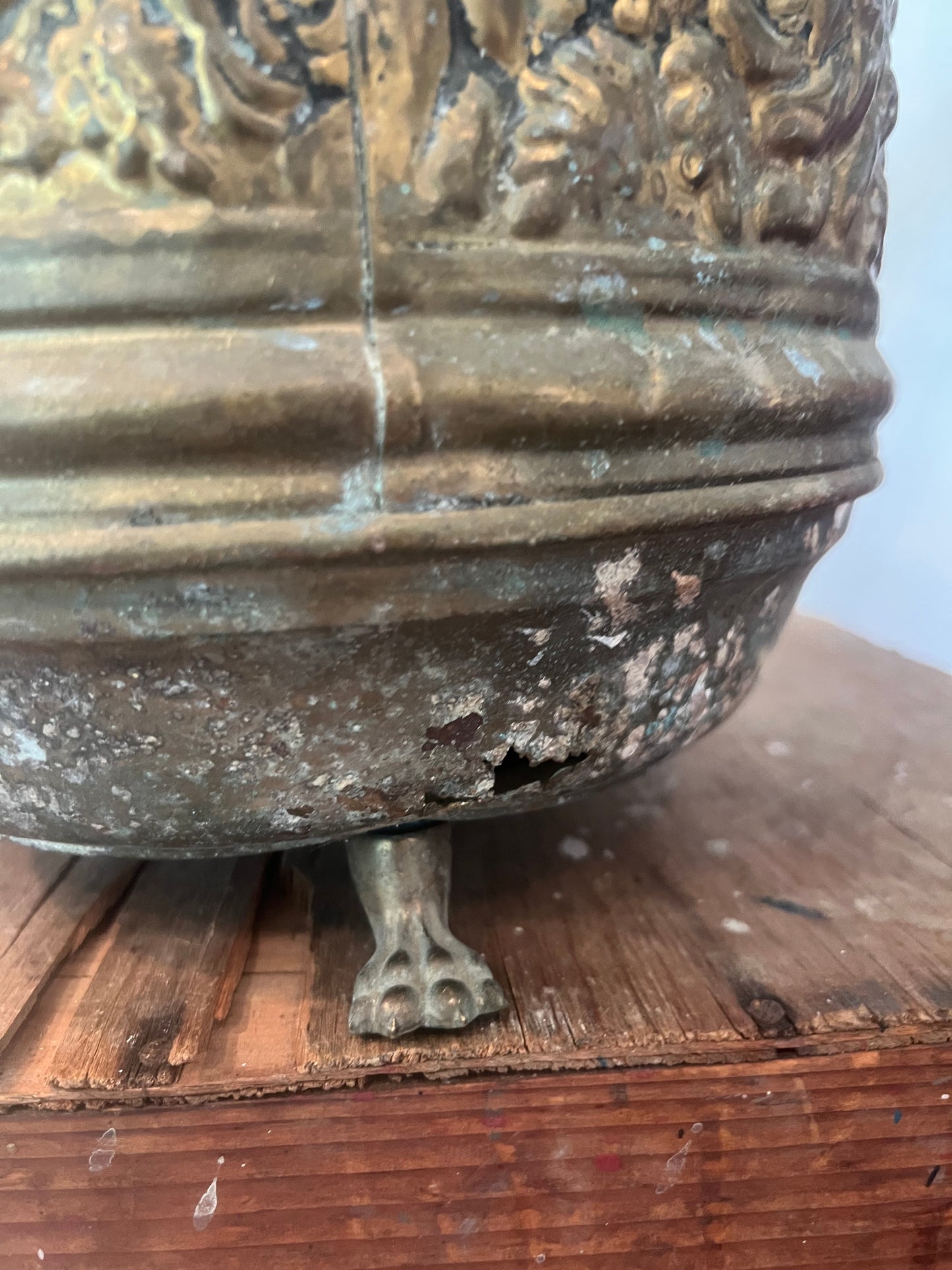 Footed Brass Planter