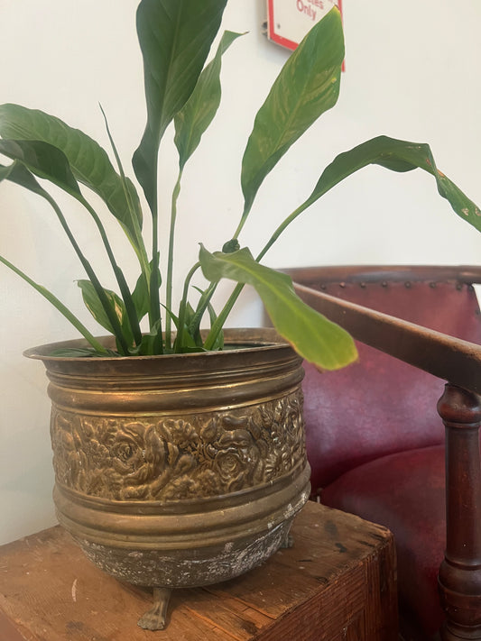 Footed Brass Planter