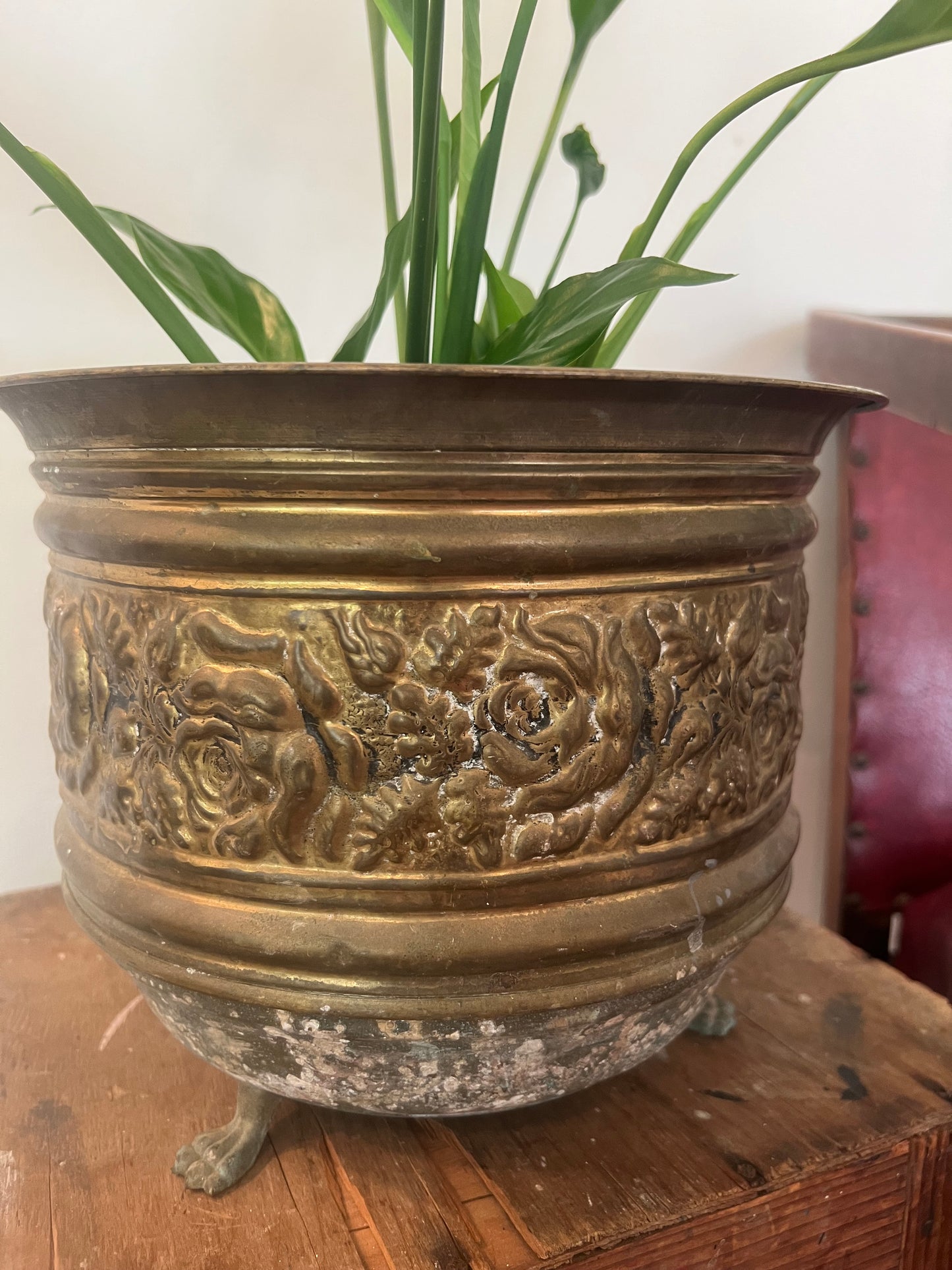 Footed Brass Planter
