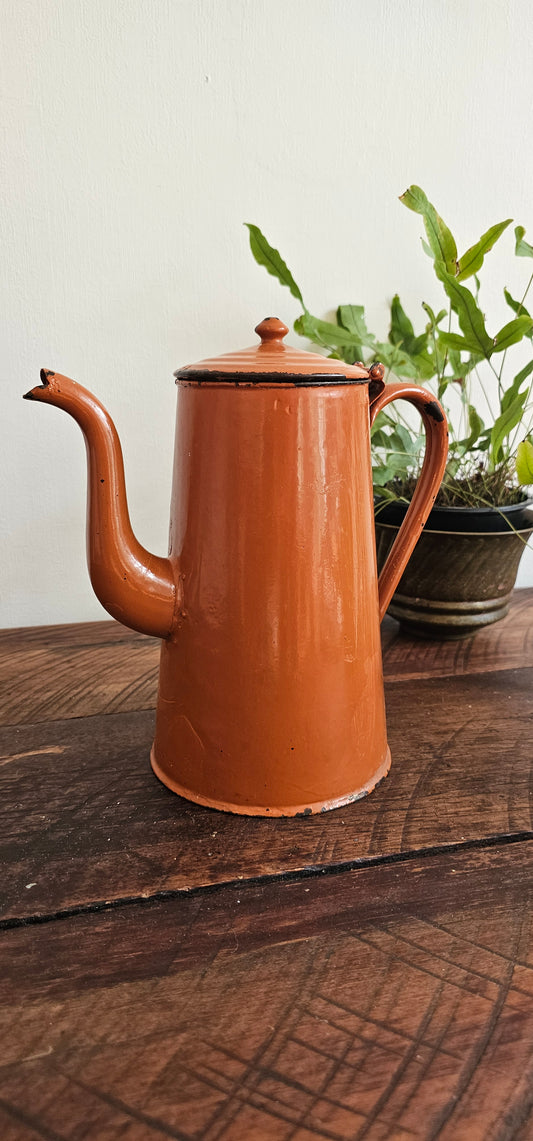 Orange Enamel Jug