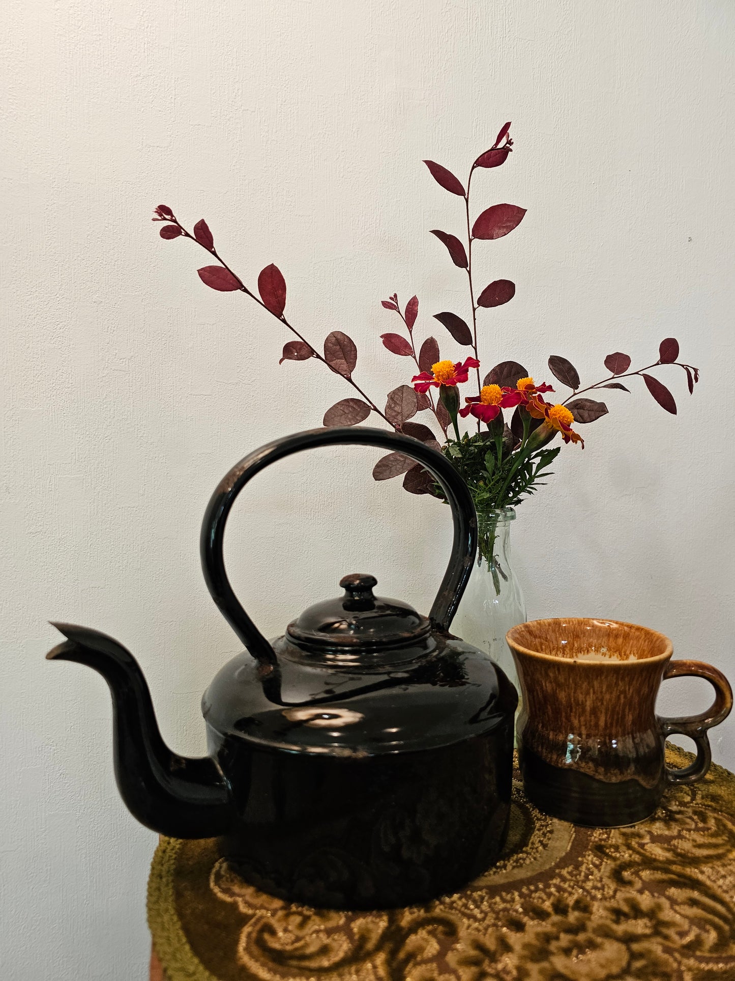 Black Enamel Teapot