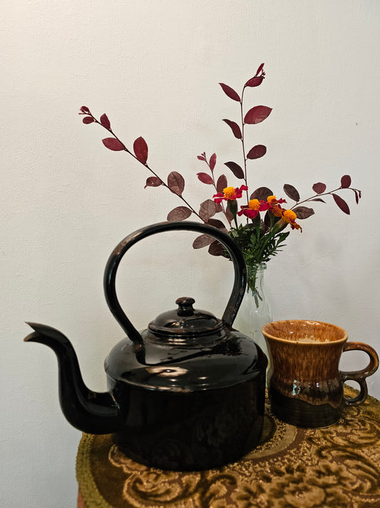 Black Enamel Teapot
