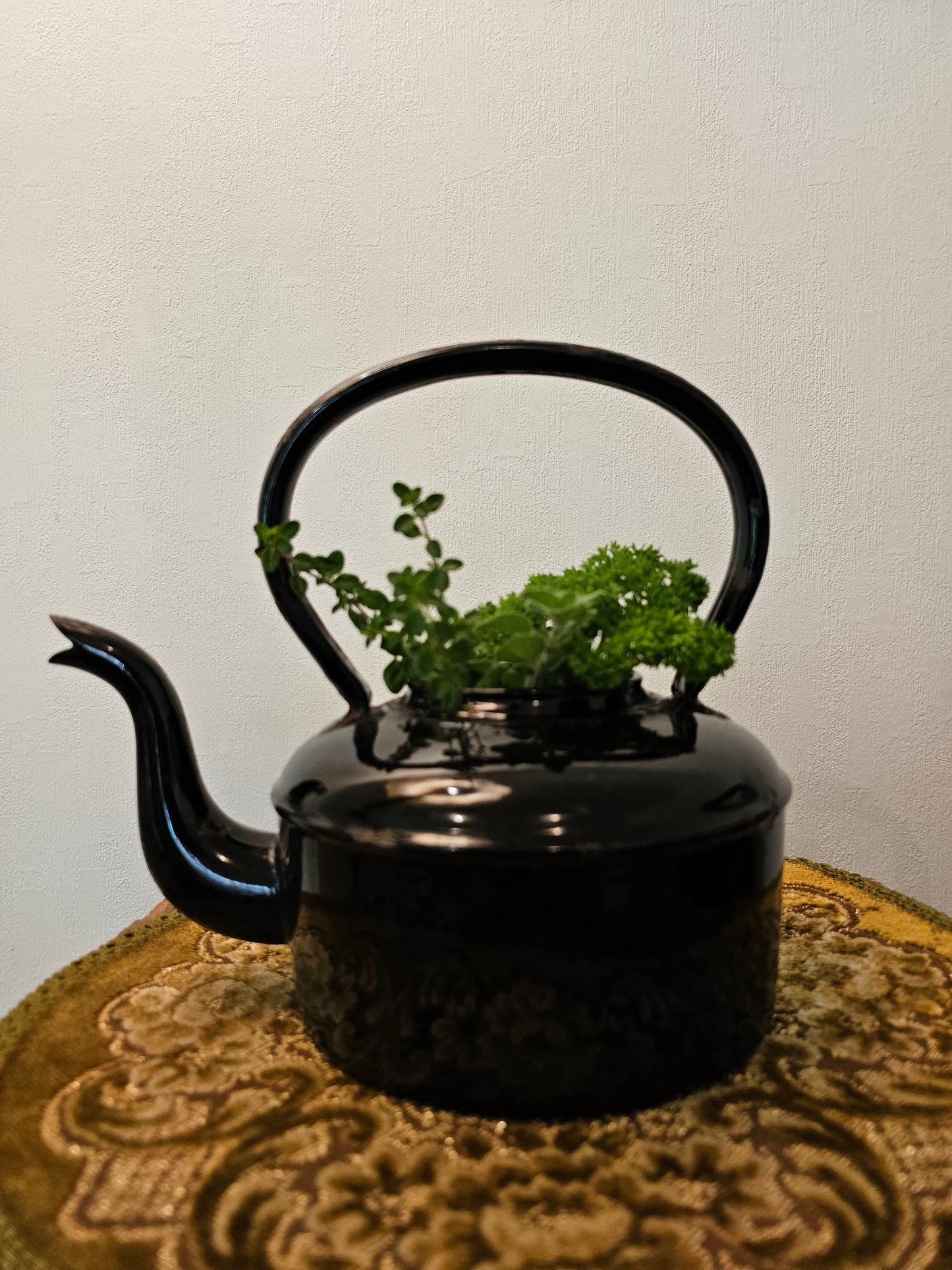 Black Enamel Teapot
